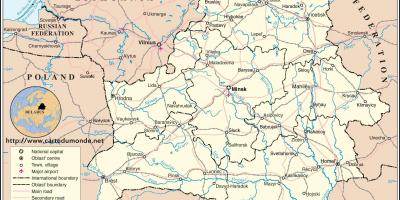 Hviterussland landet kart
