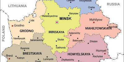 Kart over Hviterussland politiske